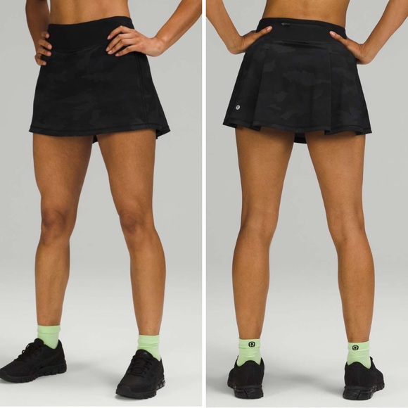 lululemon athletica Dresses & Skirts - Lululemon Pace Rival Mid Rise Skirt *Long Size 6 Heritage 365 Camo Deep Coal